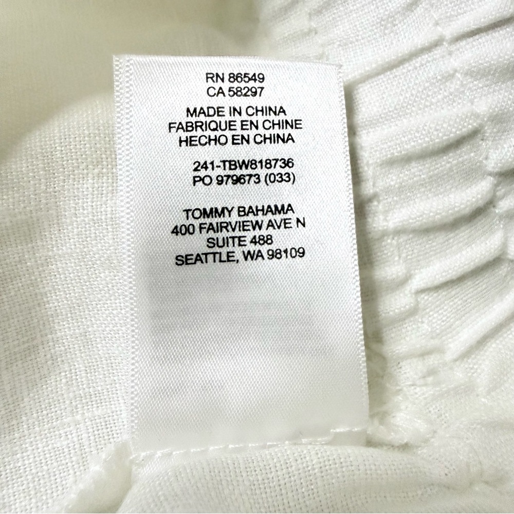 Tommy Bahama Women's Two Palms Linen Drawstring White Casual Shorts -Sz Med, NWT - Picture 14 of 14